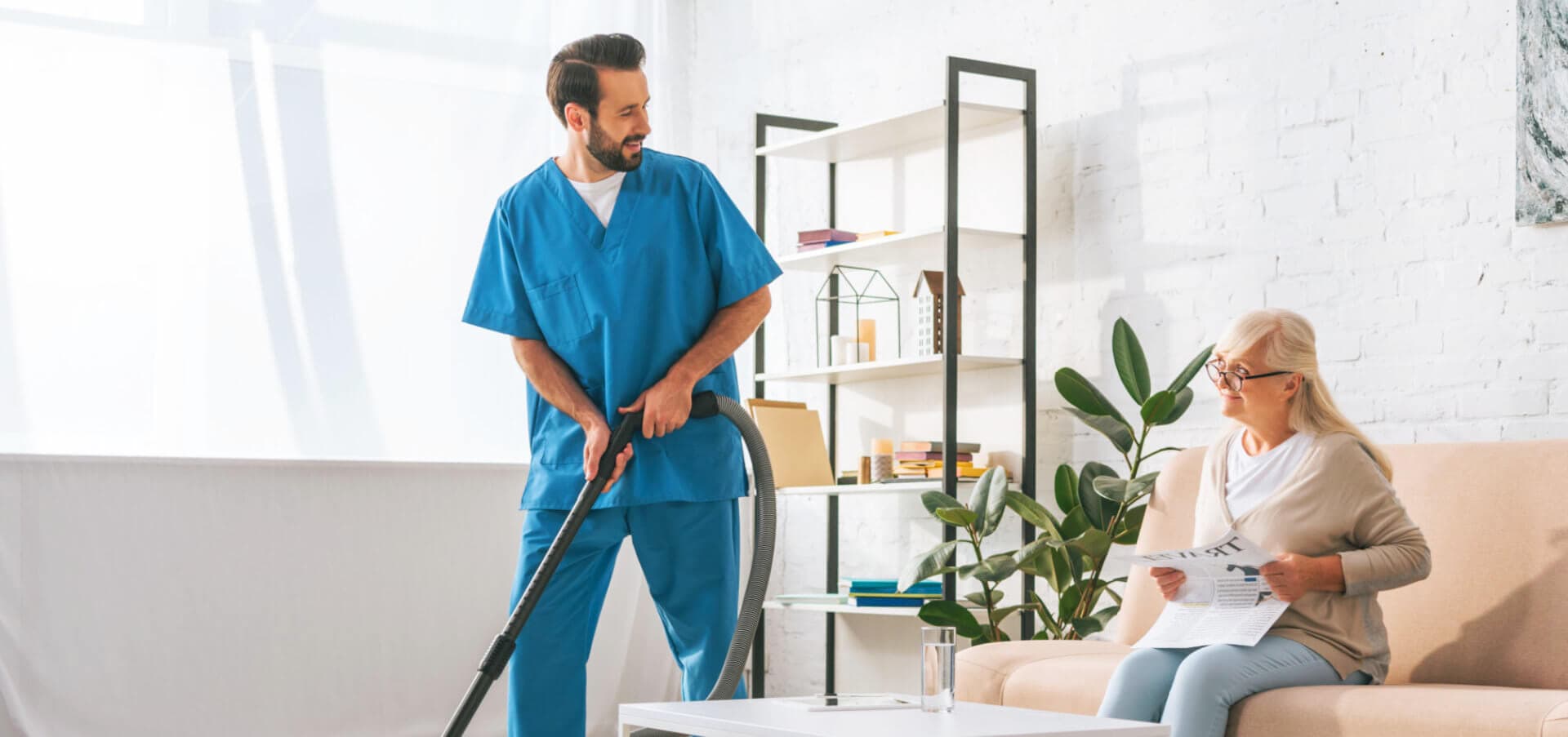 caregiver cleaning